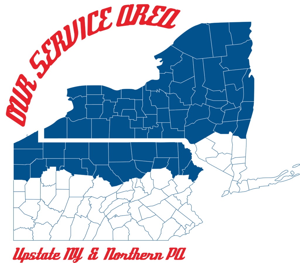 Map of NY and Pennsylvania Showing Service Territory